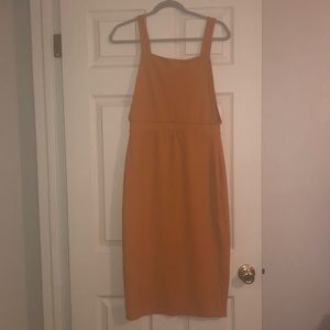 ASOS mustard pencil pinafore dress size 8